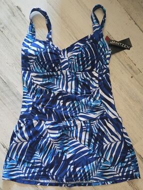 Jantzen Tropical Leaf Swimdress Sz 10